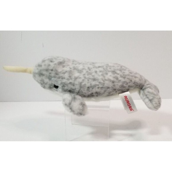 SeaWorld 11: Narwhal Plush Stuffed Whale Animal Toy 11” 2017 Ocean Soft Spotted - Picture 1 of 4